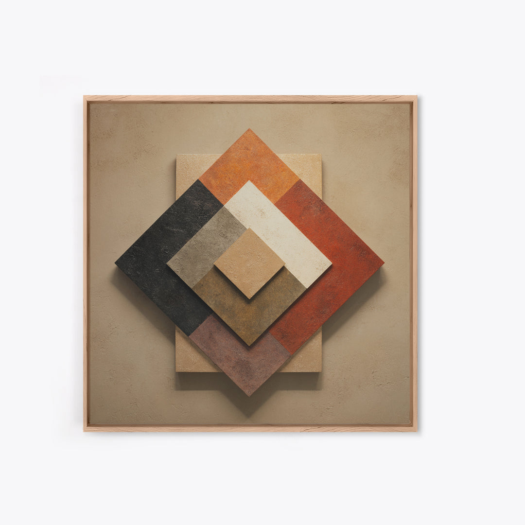 Abstract Sunrise Geometry Canvas Print, Above Bed Art, 3 Piece Wall Art, Bedroom Decor, Abstract Art, Serenity, ABA-1x1-92
