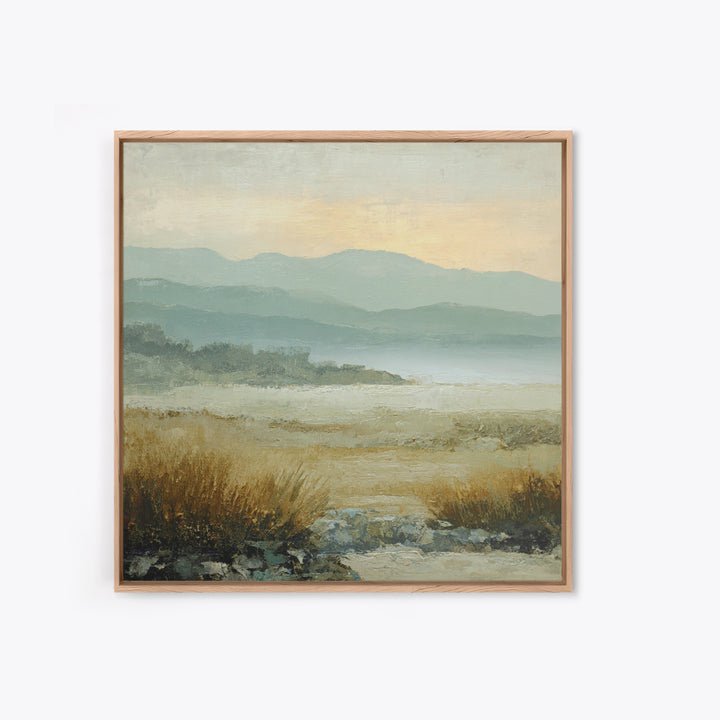 Panoramic Misty Mountain Landscape Canvas Print, Above Bed Art, Wall Art, Bedroom Decor, Fine Art, Serenity, Digital Print, ABA-1x1-97