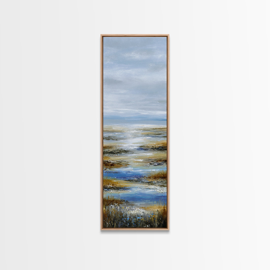 Calming Lake Reflection Canvas Print, Above Bed Art, Digital Art, Bedroom Decor, Fine Art, Serenity, Living Room Decor, ABA-1x3-23