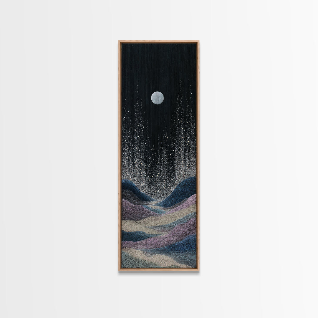 Subtle Celestial Scene Canvas Print, Above Bed Art, Digital Art, Bedroom Decor, Fine Art, Serenity, Living Room Decor, ABA-1x3-25