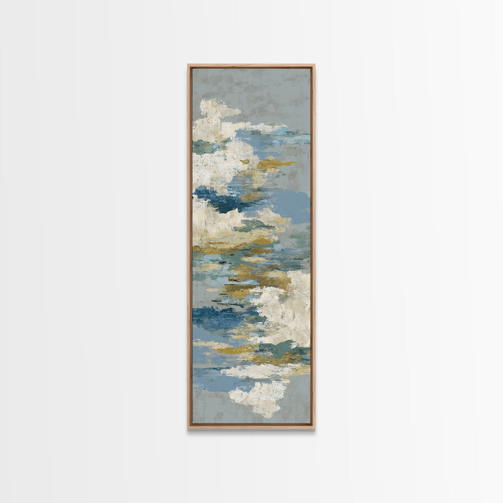 Japandi Ink Shapes Framed Canvas Print, Above Bed Art, Western Decor, Bedroom Decor, Abstract Art, Serenity, ABA-1x3-30