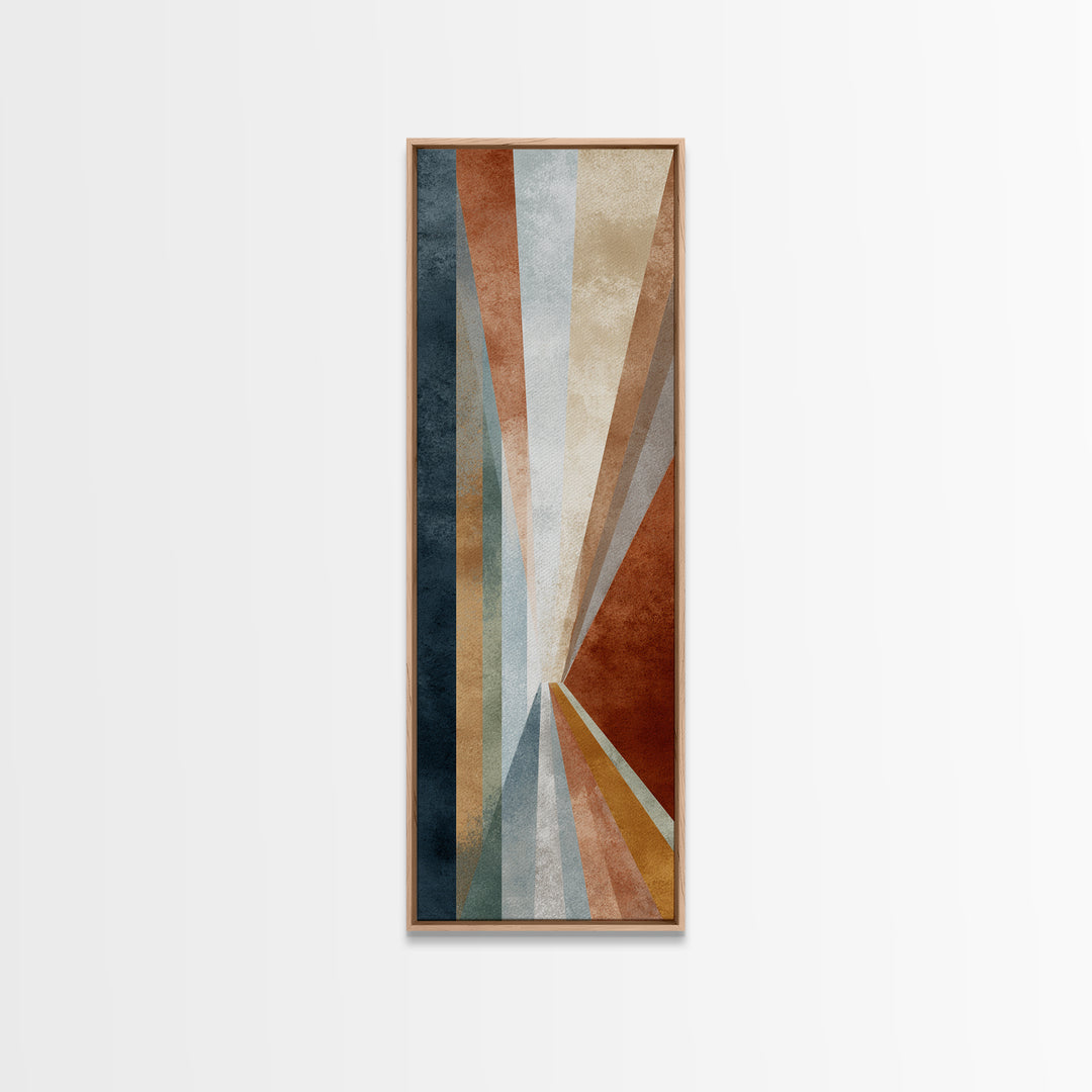 Abstract Sunrise Geometry Canvas Print, Above Bed Art, Textured Painting, Bedroom Decor, Abstract Art, Serenity, Original Art, ABA-1x3-32