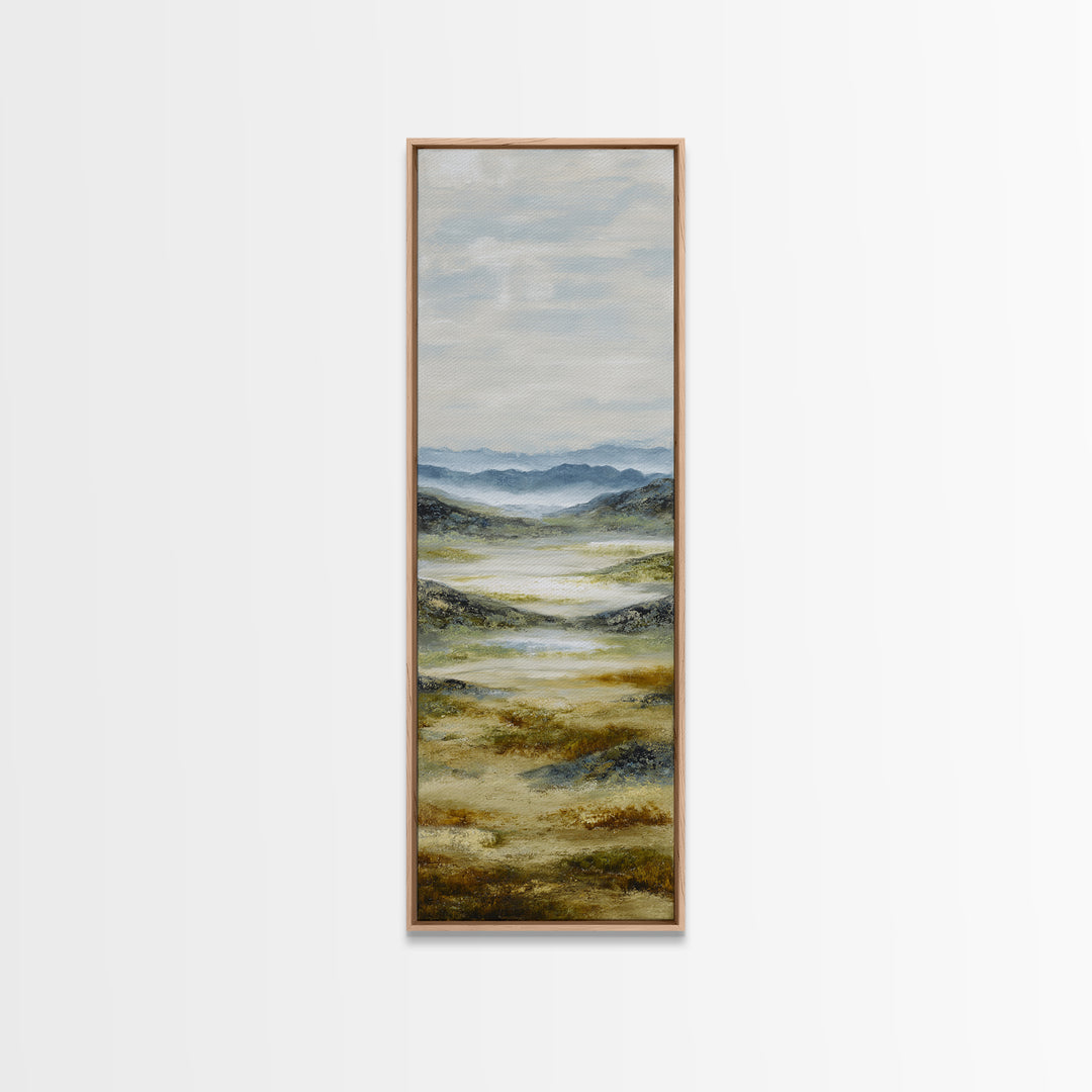 Soft Alpine Horizon Canvas Print, Above Bed Art, Digital Art, Bedroom Decor, Serenity, Living Room Decor, Whimsical Decor, ABA-1x3-60