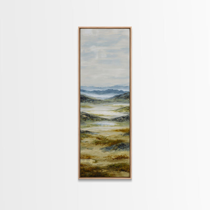 Soft Alpine Horizon Canvas Print, Above Bed Art, Digital Art, Bedroom Decor, Serenity, Living Room Decor, Whimsical Decor, ABA-1x3-60