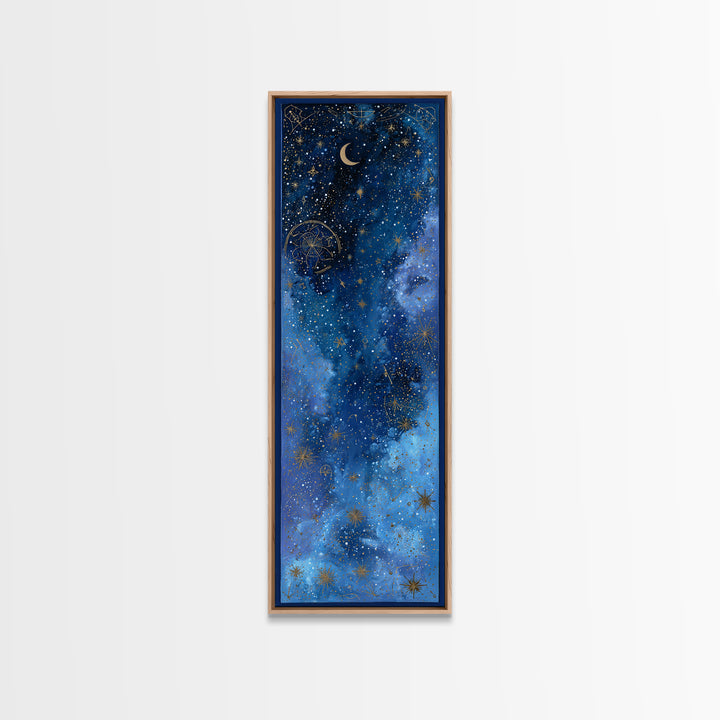 Subtle Celestial Scene Canvas Print, Above Bed Art, Wall Art Prints, Bedroom Decor, Fine Art, Serenity, Boho Wall Art, ABA-1x3-73