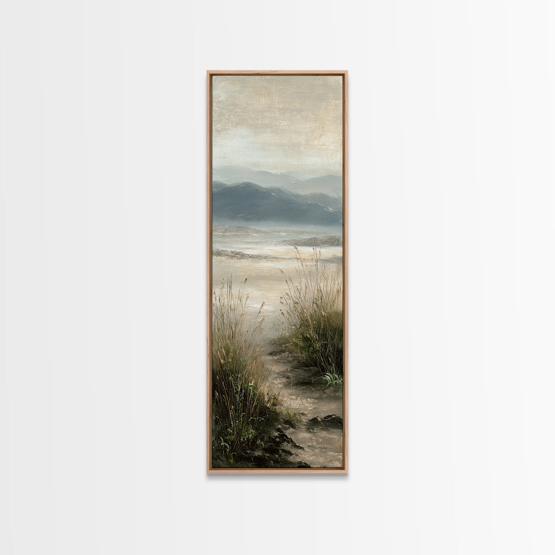 Panoramic Misty Mountain Landscape Canvas Print, Above Bed Art, Digital Prints, Bedroom Decor, Serenity, Printable Art, ABA-1x3-85