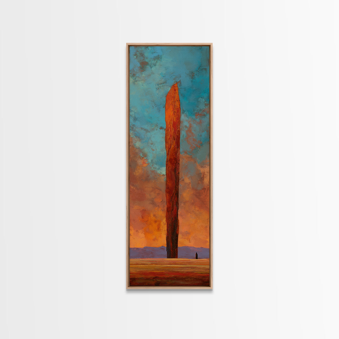 Dreamy Desert Sunset Framed Canvas Print, Above Bed Art, Living Room Wall Art, Bedroom Decor, Fine Art, Serenity, Luxury Decor, ABA-1x3-91