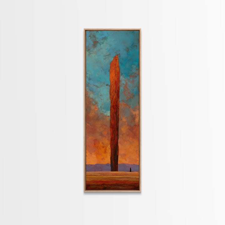 Dreamy Desert Sunset Framed Canvas Print, Above Bed Art, Living Room Wall Art, Bedroom Decor, Fine Art, Serenity, Luxury Decor, ABA-1x3-91