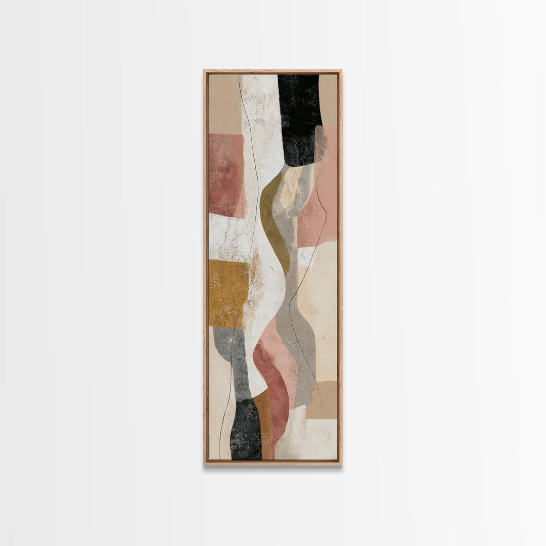Warm Taupe Abstract Waves Canvas Print, Above Bed Art, Bedroom Wall Art, Bedroom Decor, Abstract Art, Serenity, ABA-1x3-99