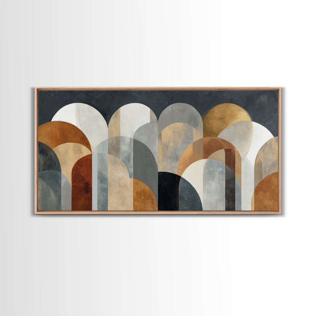 Neutral Abstract Arches Canvas Print, Above Bed Art, Digital Art, Bedroom Decor, Abstract Art, Serenity, Living Room Decor, ABA-2x1-48