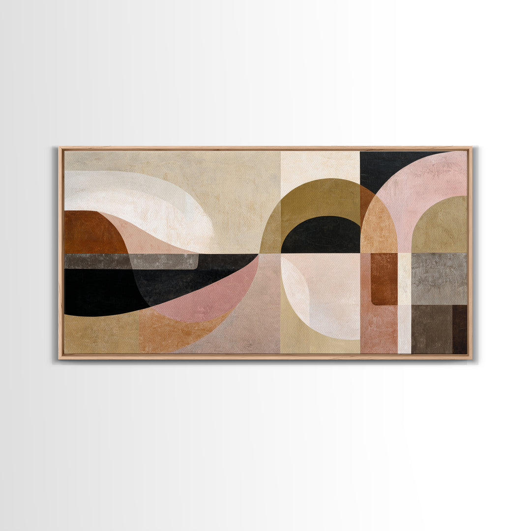 Abstract Sunrise Geometry Canvas Print, Above Bed Art, Dorm Decor, Bedroom Decor, Fine Art, Serenity, Dopamine Decor, ABA-2x1-64