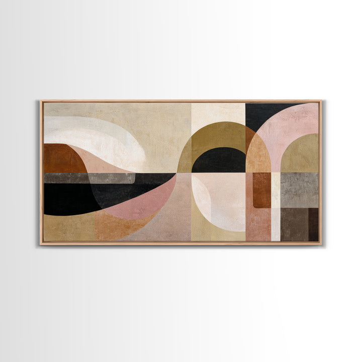 Abstract Sunrise Geometry Canvas Print, Above Bed Art, Dorm Decor, Bedroom Decor, Fine Art, Serenity, Dopamine Decor, ABA-2x1-64