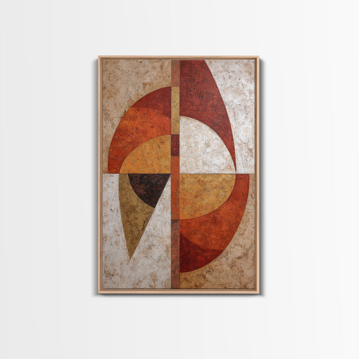 Abstract Sunrise Geometry Framed Canvas Print, Above Bed Art, Art Print, Bedroom Decor, Abstract Art, Serenity, Dorm Decor, ABA-2x3-100
