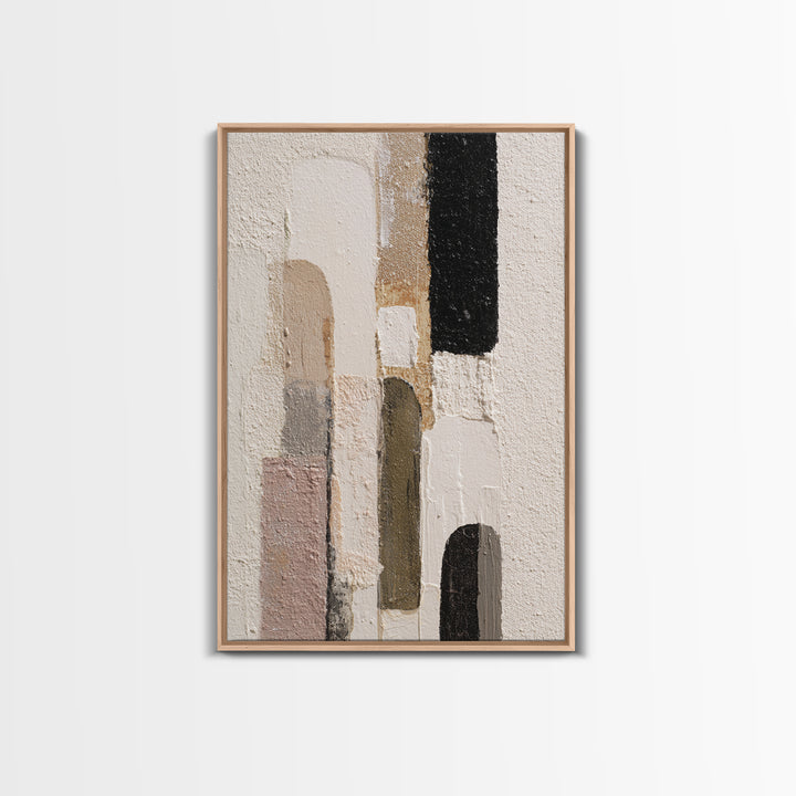 Neutral Abstract Arches Framed Canvas Print, Above Bed Art, Minimalist Decor, Bedroom Decor, Serenity, Textured Wall Art, ABA-2x3-12