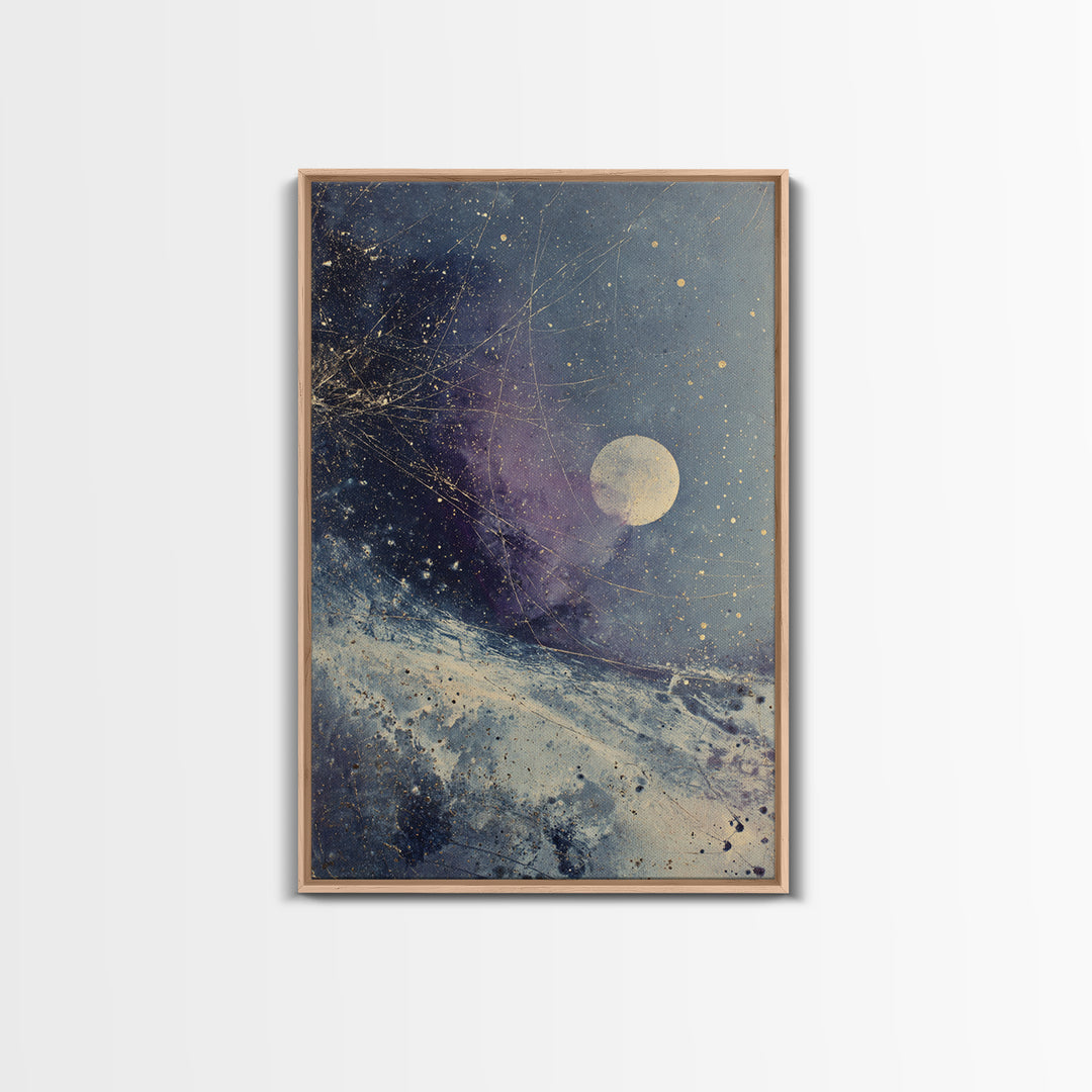 Subtle Celestial Scene Canvas Print, Above Bed Art, Wall Art Prints, Bedroom Decor, Fine Art, Serenity, Boho Wall Art, ABA-2x3-45