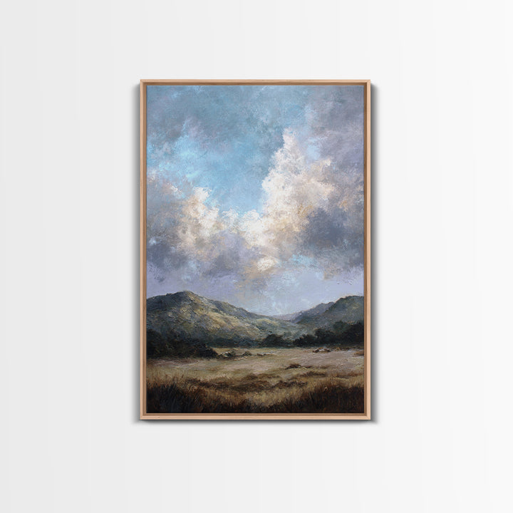 Soft Romantic Landscape Canvas Print, Above Bed Art, Mid Century Modern, Bedroom Decor, Fine Art, Serenity, Horizontal Wall Art, ABA-2x3-49