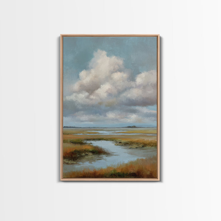 Tranquil Cloudscape with Blush Undertones Canvas Print, Above Bed Art, Original Art, Bedroom Decor, Fine Art, Serenity, ABA-2x3-61