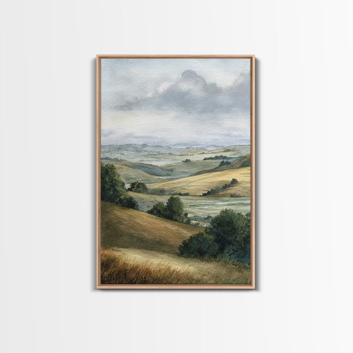 Soft Romantic Landscape Framed Canvas Print, Above Bed Art, Textured Wall Art, Bedroom Decor, Fine Art, Serenity, Western Decor, ABA-2x3-73
