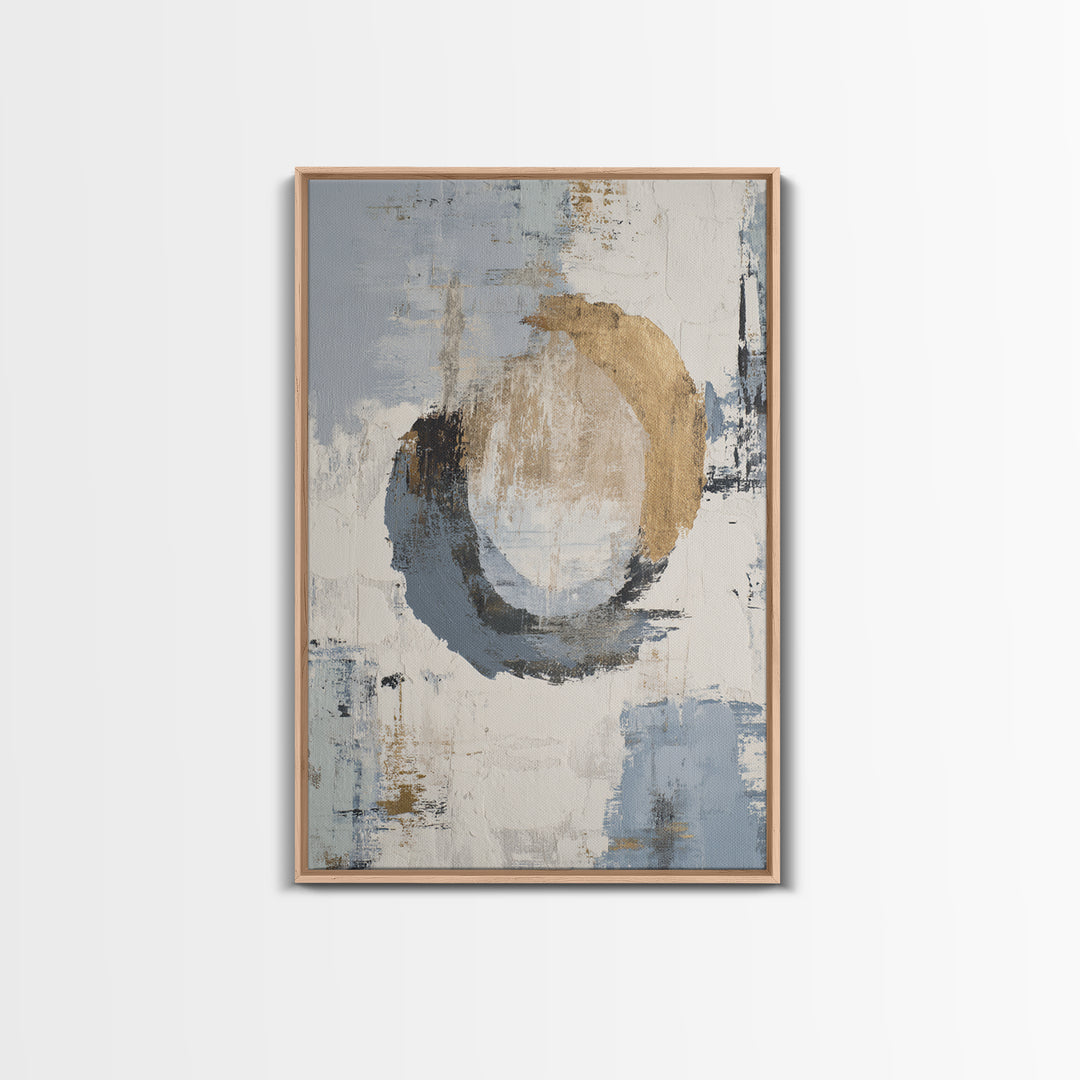 Japandi Ink Shapes Framed Canvas Print, Above Bed Art, Digital Art, Bedroom Decor, Abstract Art, Serenity, Living Room Decor, ABA-2x3-74