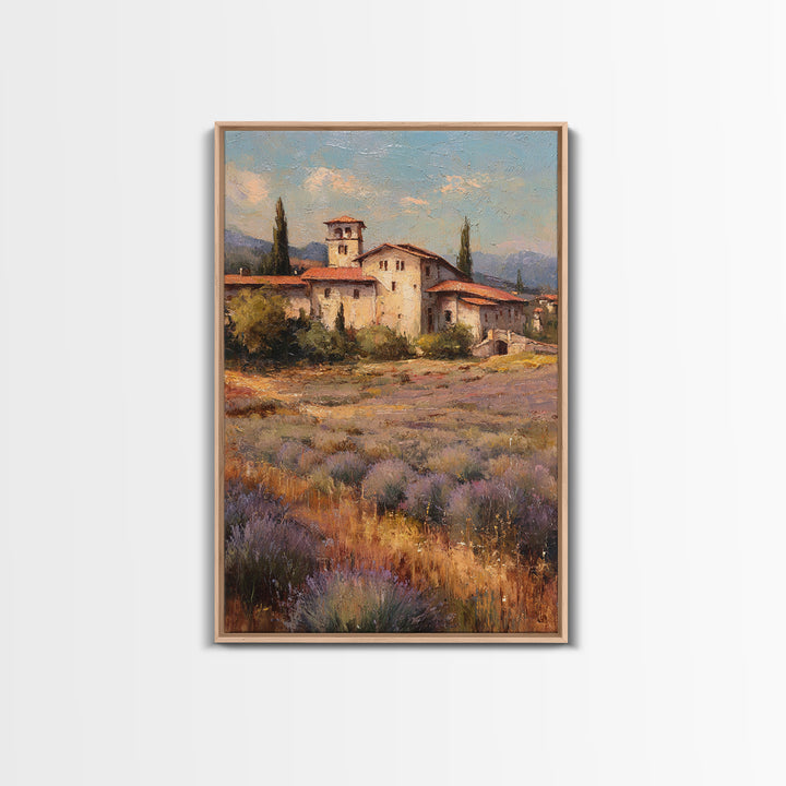 Oversized Lavender Field Framed Canvas Print, Above Bed Art, Dorm Decor, Bedroom Decor, Fine Art, Serenity, Dopamine Decor, ABA-2x3-75