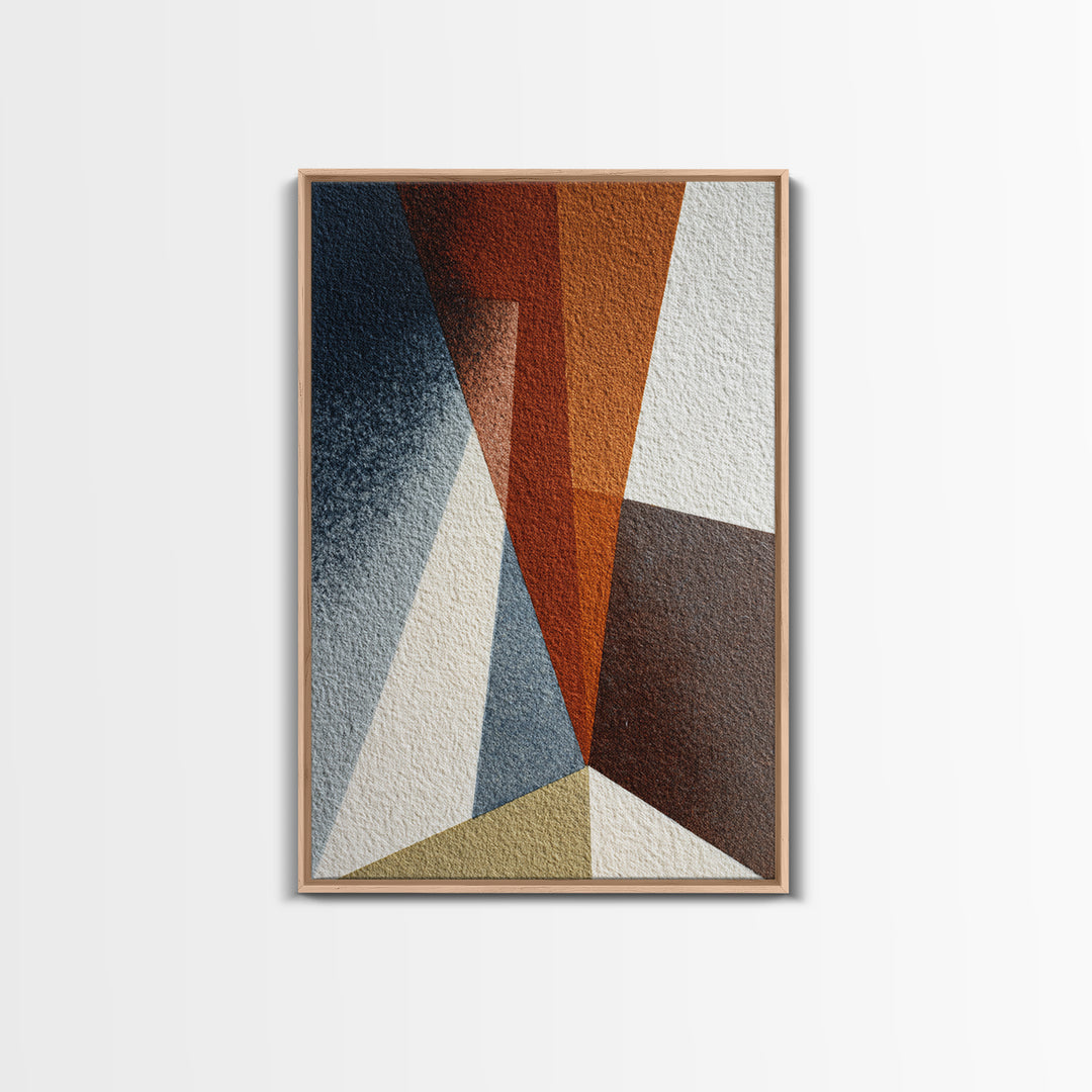 Abstract Sunrise Geometry Framed Canvas Print, Above Bed Art, Living Room Decor, Bedroom Decor, Abstract Art, Serenity, ABA-2x3-76