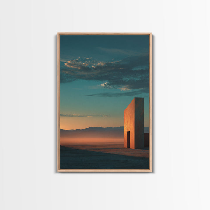 Dreamy Desert Sunset Framed Canvas Print, Above Bed Art, Living Room Decor, Bedroom Decor, Oil Painting, Serenity 487, ABA-2x3-87