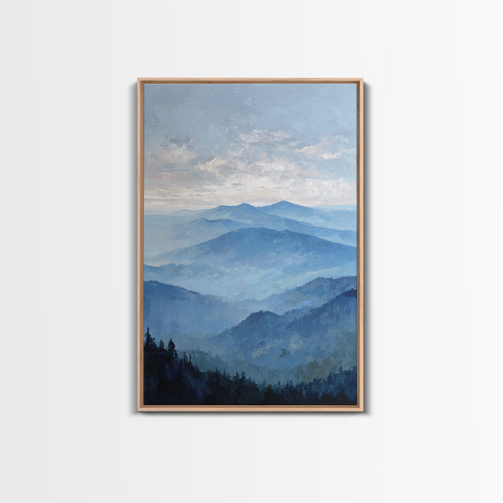 Panoramic Misty Mountain Landscape Canvas Print, Above Bed Art, Digital Prints, Bedroom Decor, Serenity, Printable Art, ABA-2x3-9