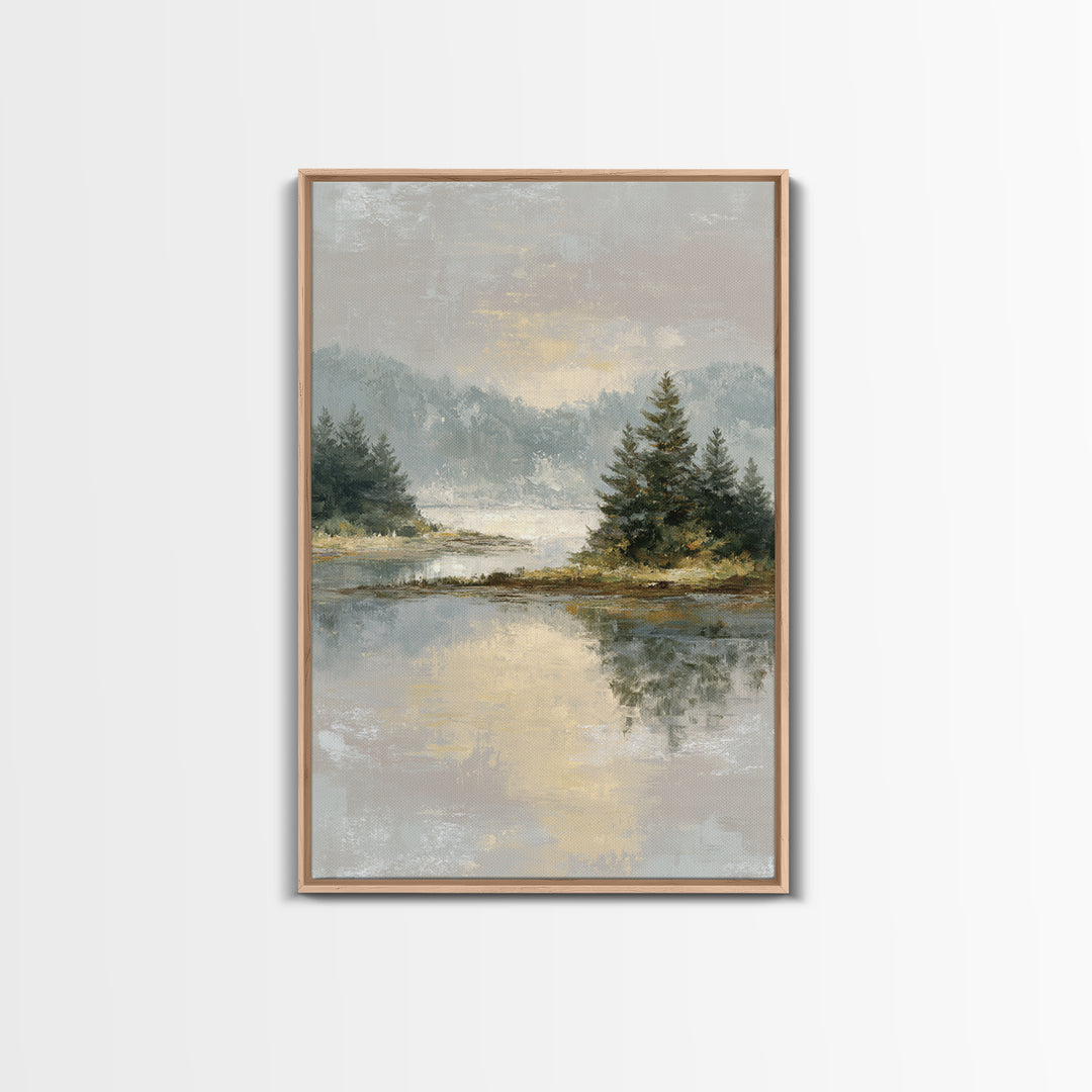 Calming Lake Reflection Canvas Print, Above Bed Art, Whimsical Decor, Bedroom Decor, Fine Art, Serenity, Bedroom Wall Decor, ABA-2x3-91