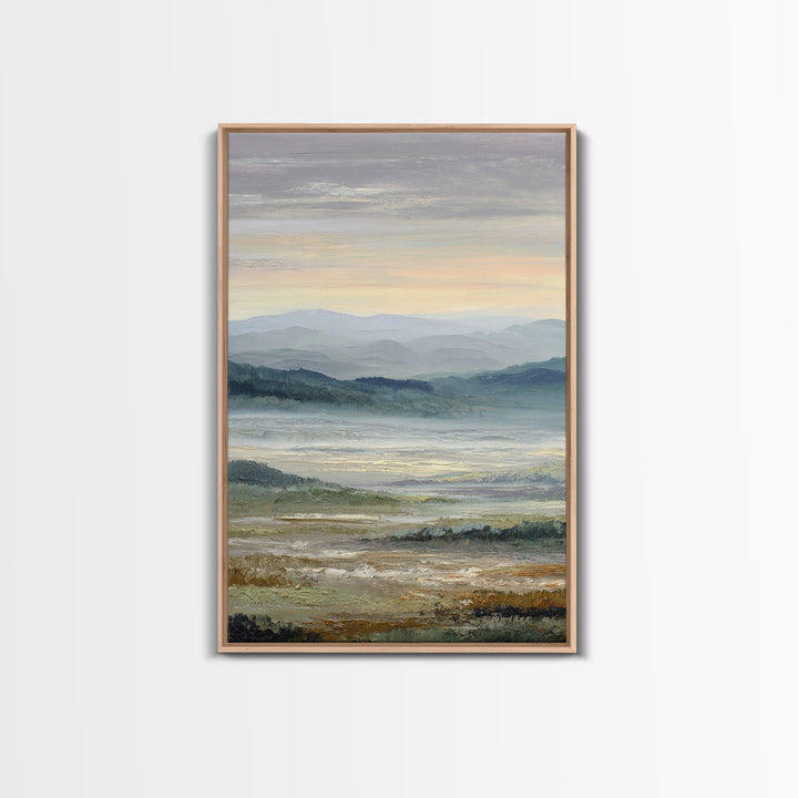 Soft Romantic Landscape Framed Canvas Print, Above Bed Art, Textured Wall Art, Bedroom Decor, Fine Art, Serenity, Western Decor, ABA-2x3-97