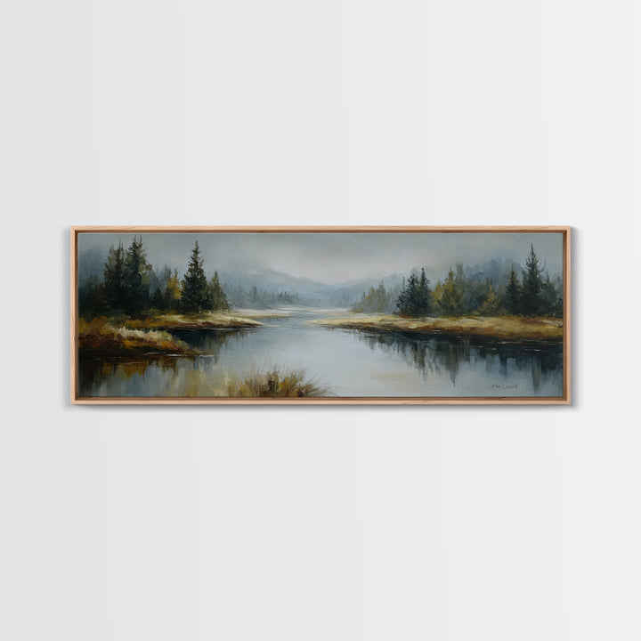 Calming Lake Reflection Canvas Print, Above Bed Art, Home Decor, Bedroom Decor, Fine Art, Serenity, Contemporary Art, ABA-3x1-3