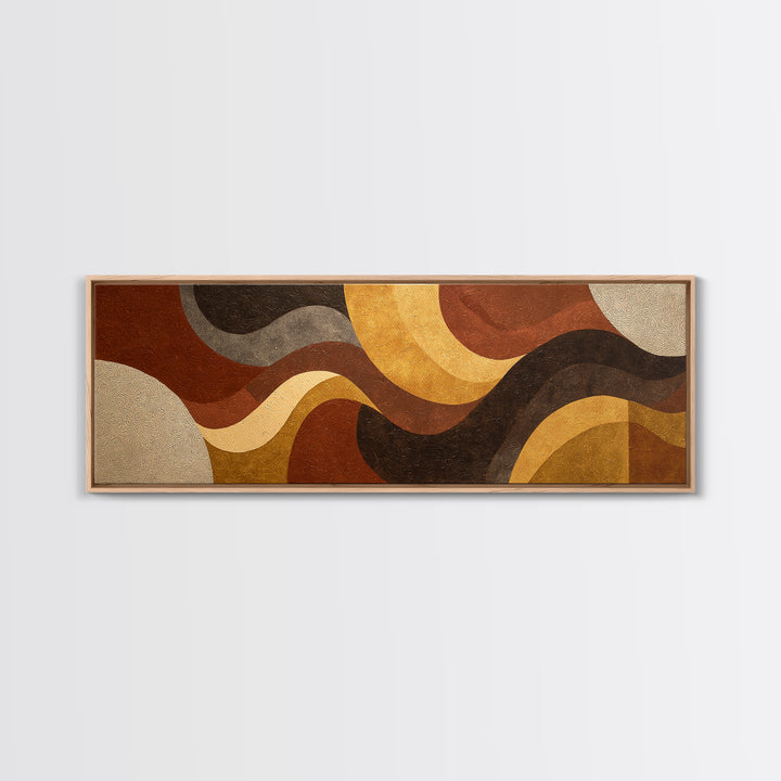 Warm Taupe Abstract Waves Canvas Print, Above Bed Art, Luxury Decor, Bedroom Decor, Fine Art, Serenity, Mid Century Modern, ABA-3x1-31