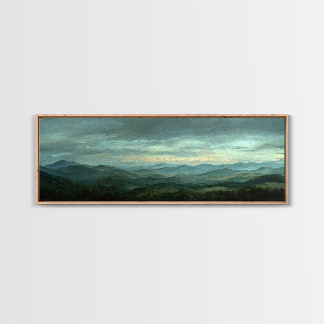 Soft Romantic Landscape Canvas Print, Above Bed Art, Living Room Decor, Bedroom Decor, Oil Painting, Serenity 233, ABA-3x1-33