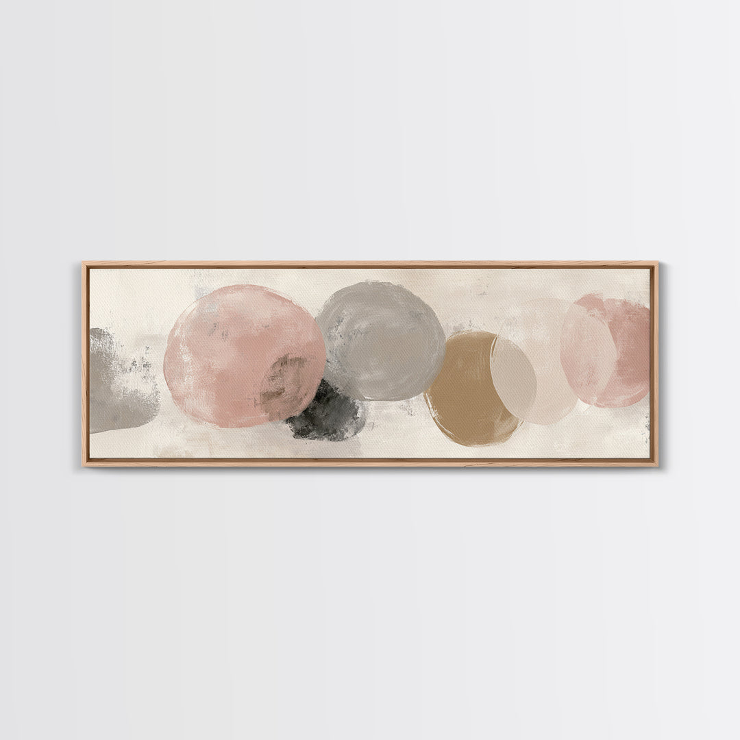 Japandi Ink Shapes Canvas Print, Above Bed Art, Dorm Decor, Bedroom Decor, Serenity, Dopamine Decor, Japanese Wall Art, ABA-3x1-34