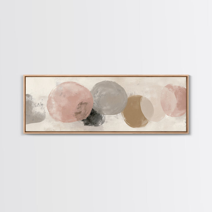 Japandi Ink Shapes Canvas Print, Above Bed Art, Dorm Decor, Bedroom Decor, Serenity, Dopamine Decor, Japanese Wall Art, ABA-3x1-34