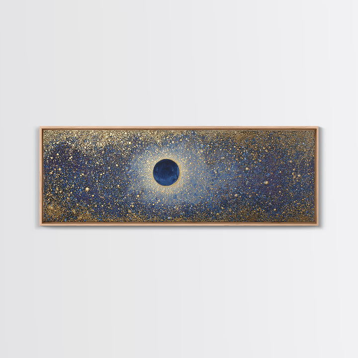 Subtle Celestial Scene Framed Canvas Print, Above Bed Art, Japanese Wall Art, Bedroom Decor, Fine Art, Serenity, Neutral Decor, ABA-3x1-53