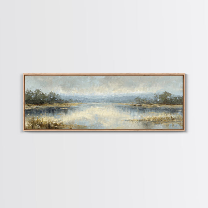 Calming Lake Reflection Canvas Print, Above Bed Art, Canvas Wall Art, Bedroom Decor, Fine Art, Serenity, Boho Wall Decor, ABA-3x1-75