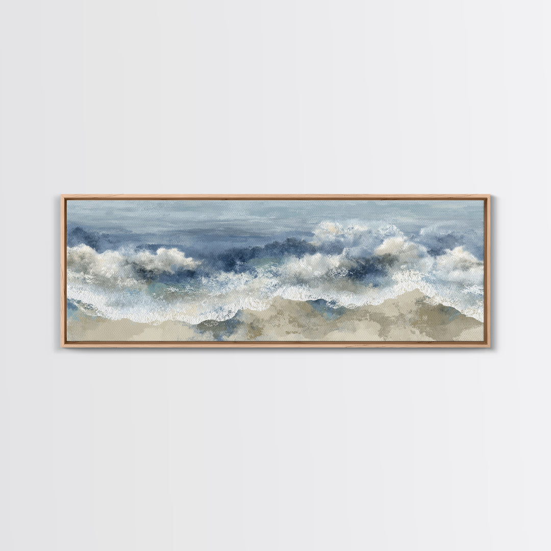 Serene Ocean Tide Seen from Above Canvas Print, Above Bed Art, Boho Wall Decor, Bedroom Decor, Serenity, Fine Art Print, ABA-3x1-85