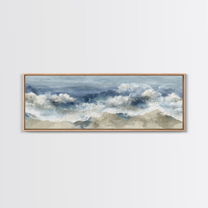 Serene Ocean Tide Seen from Above Canvas Print, Above Bed Art, Boho Wall Decor, Bedroom Decor, Serenity, Fine Art Print, ABA-3x1-85