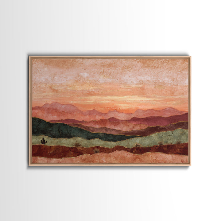 Dreamy Desert Sunset Canvas Print, Above Bed Art, Sage Green Wall Art, Bedroom Decor, Fine Art, Serenity, Modern Decor, ABA-3x2-11