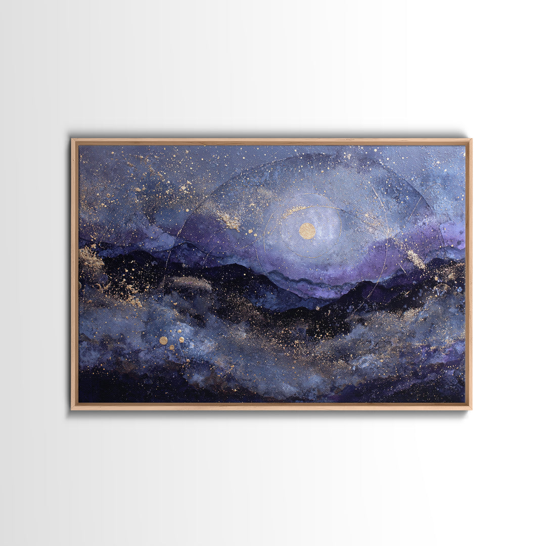 Subtle Celestial Scene Canvas Print, Above Bed Art, Whimsical Decor, Bedroom Decor, Fine Art, Serenity, Bedroom Wall Decor, ABA-3x2-17