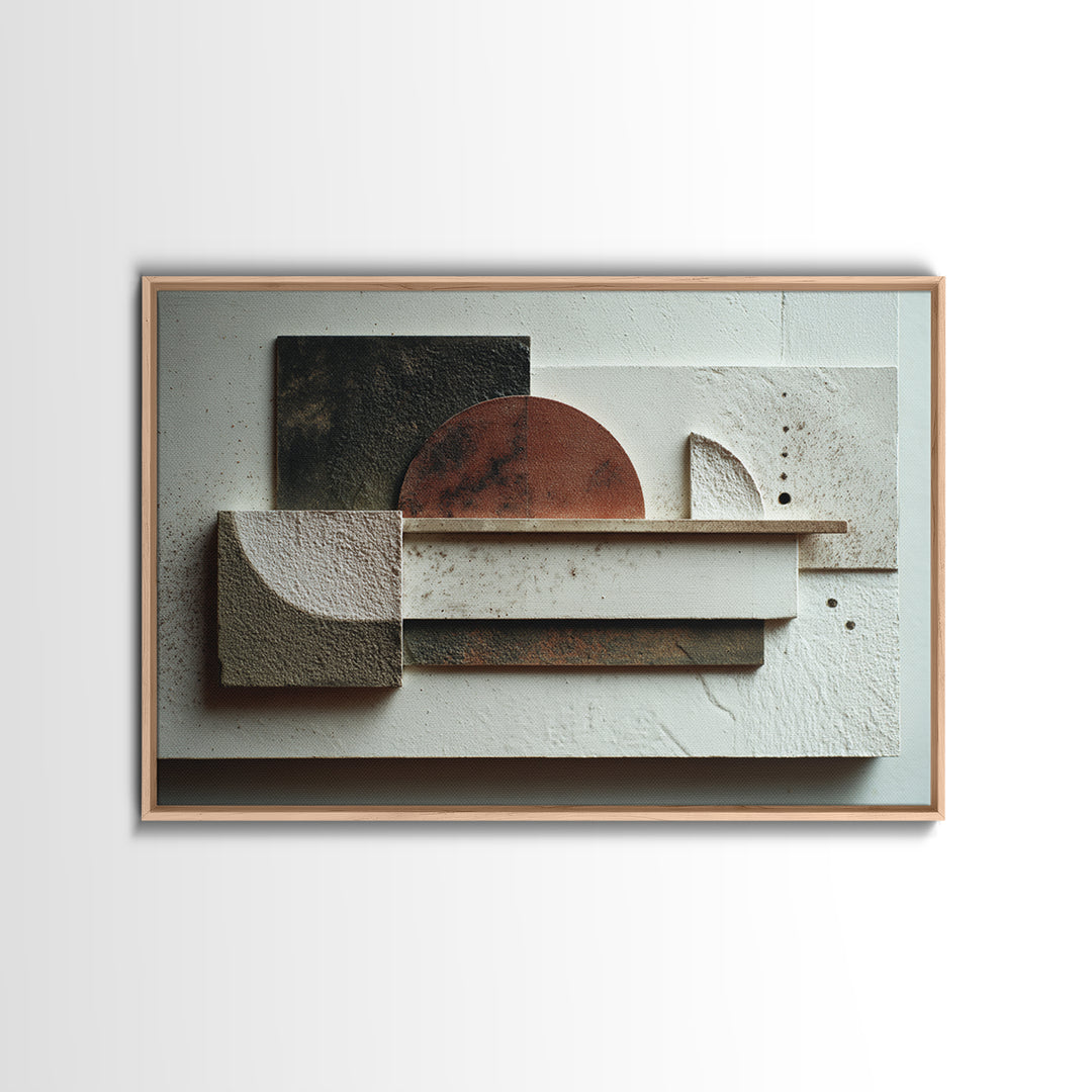 Abstract Sunrise Geometry Framed Canvas Print, Above Bed Art, Living Room Decor, Bedroom Decor, Abstract Art, Serenity, ABA-3x2-24