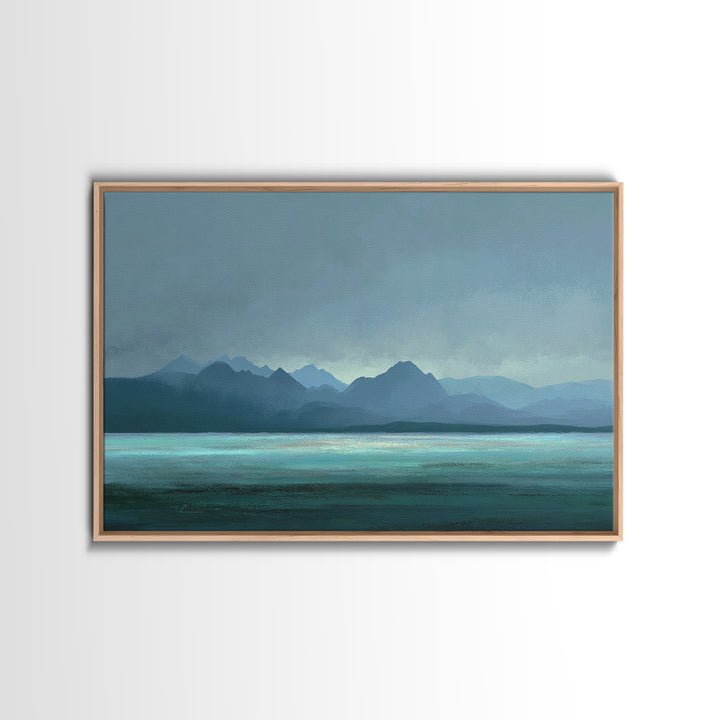 Soft Alpine Horizon Canvas Print, Above Bed Art, Whimsical Decor, Bedroom Decor, Fine Art, Serenity, Bedroom Wall Decor, ABA-3x2-52