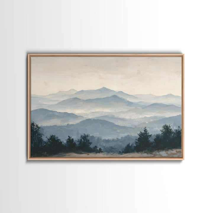 Panoramic Misty Mountain Landscape Canvas Print, Above Bed Art, Living Room Wall Art, Bedroom Decor, Fine Art, Serenity, ABA-3x2-53