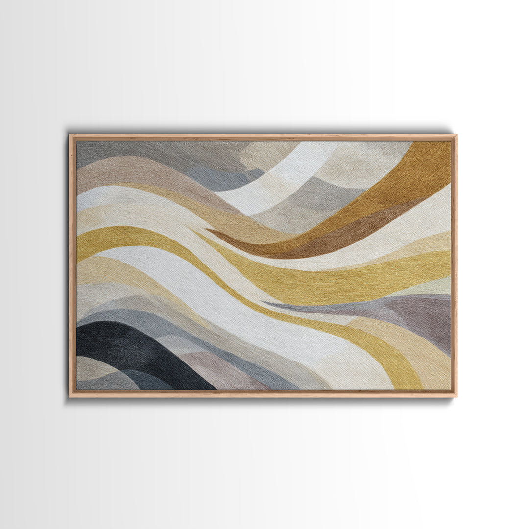 Warm Taupe Abstract Waves Canvas Print, Above Bed Art, Textured Painting, Bedroom Decor, Abstract Art, Serenity, Original Art, ABA-3x2-67