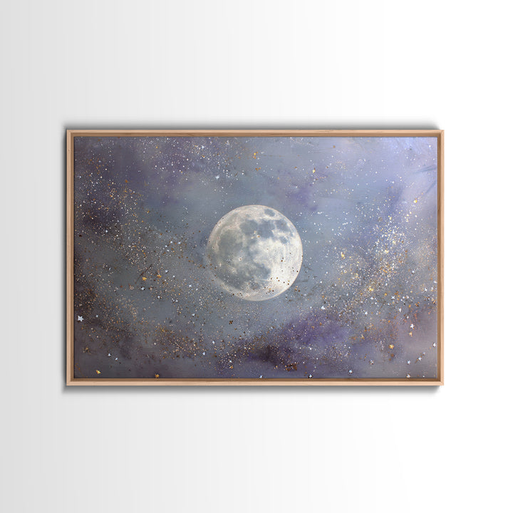 Subtle Celestial Scene Canvas Print, Above Bed Art, 3 Piece Wall Art, Bedroom Decor, Oil Painting, Serenity, Textured Painting, ABA-3x2-89