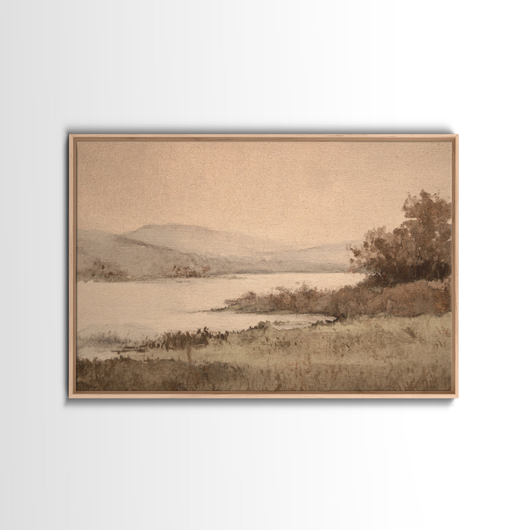 Japandi Ink Shapes Canvas Print, Above Bed Art, Japanese Wall Art, Bedroom Decor, Serenity, Neutral Decor, Modern Decor, ABA-3x2-94