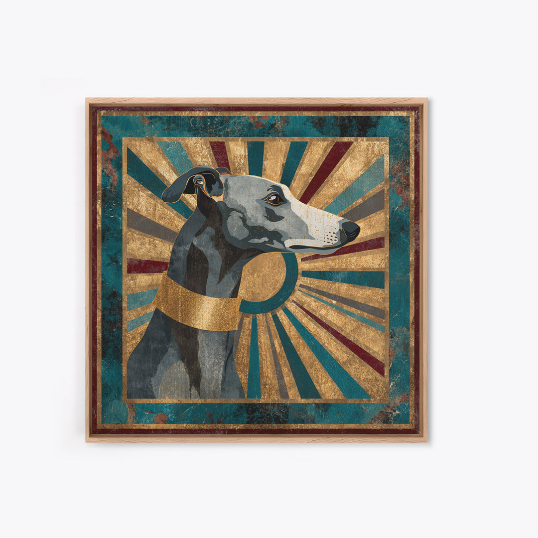 Elegant Greyhound Silhouette Canvas Print, Art Deco Art, Gallery Decor, Living Room Decor, Fine Art, Glamour, Wall Art, ADA-1x1-17