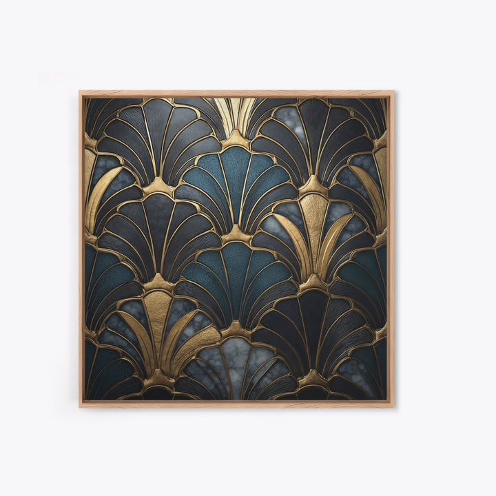 Fan Shaped Shell Motif Canvas Print, Art Deco Art, Decor, Living Room Decor, Abstract Art, Glamour, Apartment Decor, ADA-1x1-20