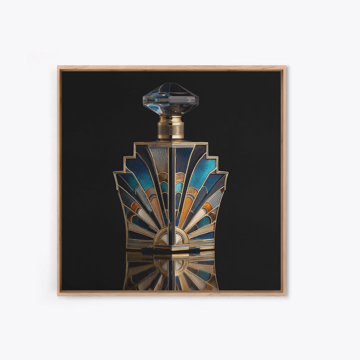 Ornate Perfume Bottle Framed Canvas Print, Art Deco Art, Downloadable Art, Living Room Decor, Fine Art, Glamour, ADA-1x1-34