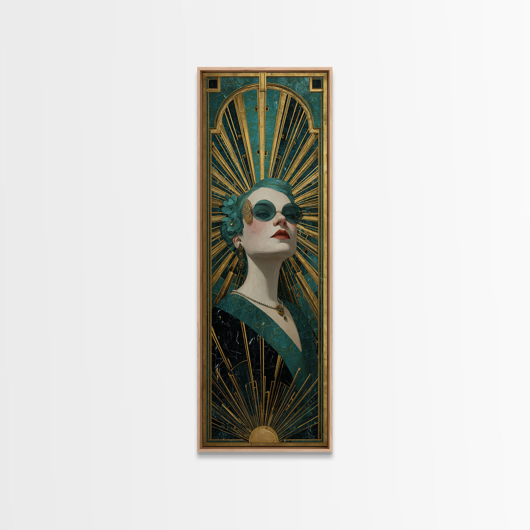 Deco Doorway Study Canvas Print, Art Deco Art, Art Deco, Living Room Decor, Oil Painting, Glamour, Art Deco Wallpaper, ADA-1x3-27